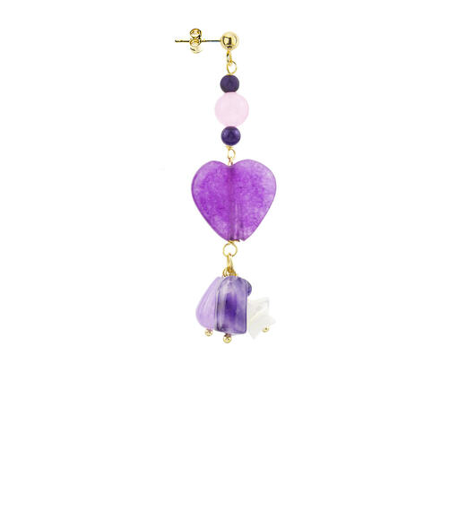Orecchino Cuore Viola - Lebole Maison