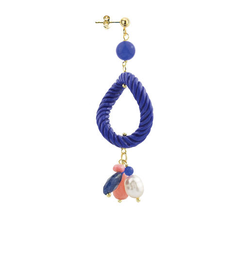 Orecchino Anello Blu - Lebole Maison