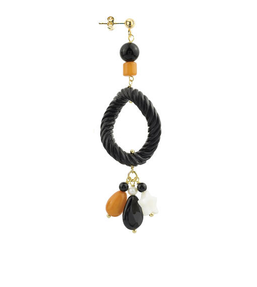 Orecchino Anello Nero - Lebole Maison