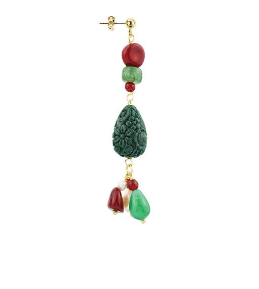 Orecchino Goccia Verde Rubino - Lebole Maison