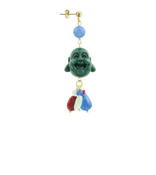 Orecchino Buddha Verde Azzurro - Lebole Maison