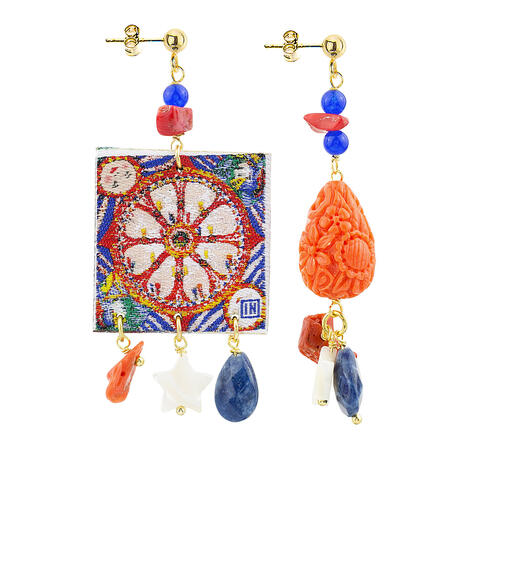 Orecchini Tag Ruota Blu - Lebole Maison