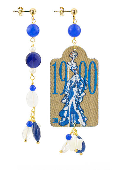 Orecchini Tag Moda 1990 Blu - Lebole Maison