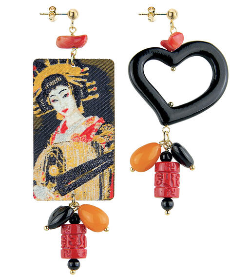 Orecchini Tag Geisha Rubino - Lebole Maison
