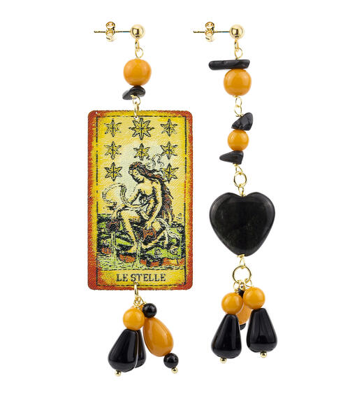 Orecchini Tag Stelle Nero - Lebole Maison