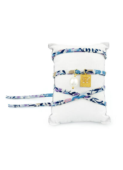 Bracciale/collana Tessuto Fiori Torii Perla - Lebole Maison