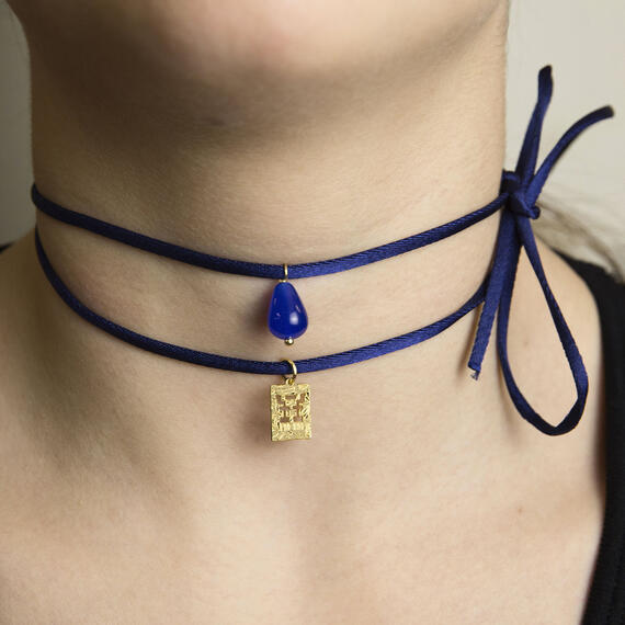 Collana Tessuto Torii Blu - Lebole Maison