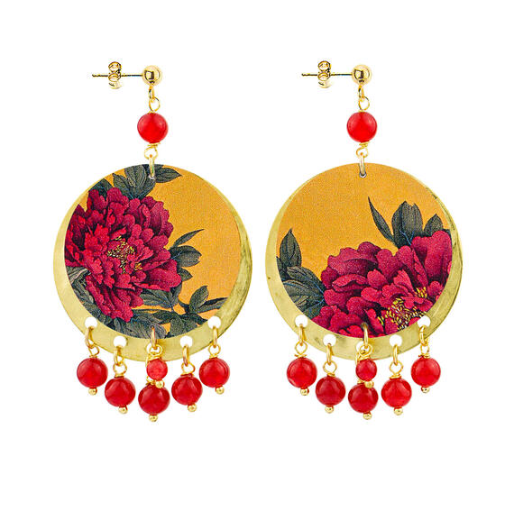 Orecchini Fiore Rosso Classico Rubino - Lebole Maison