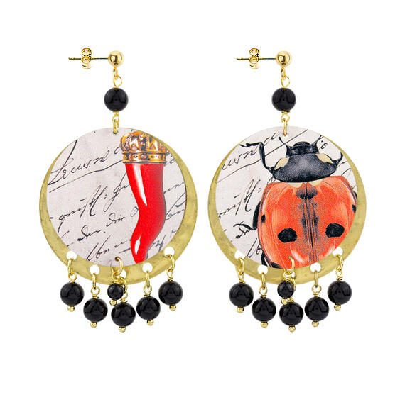 Orecchini Coccinella Classico Nero - Lebole Maison