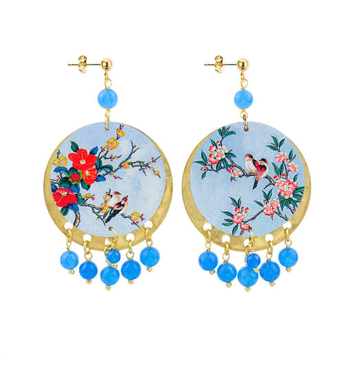 Orecchini Ramo Fiori Classico Celeste - Lebole Maison