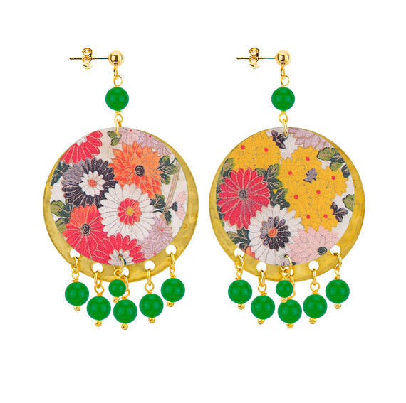 Classic Green Flower Earrings - Lebole Maison