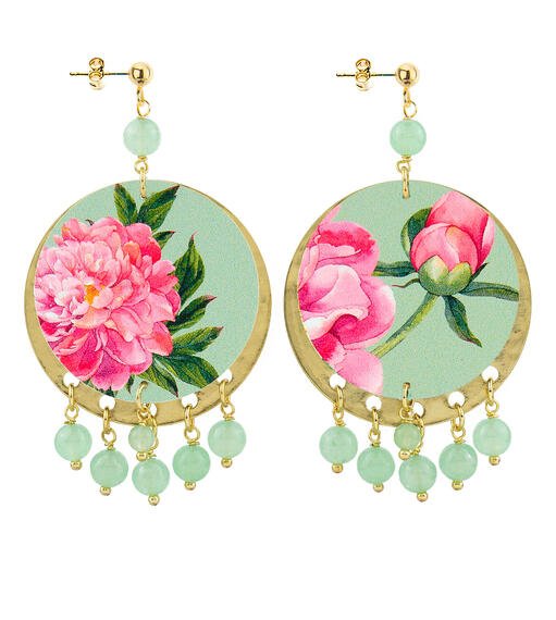 Orecchini Fiori Classico Verde Giada - Lebole Maison