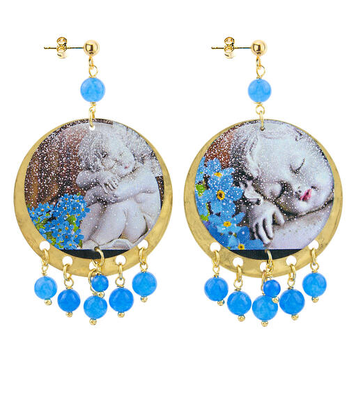 Orecchini Putti Classico Azzurro - Lebole Maison