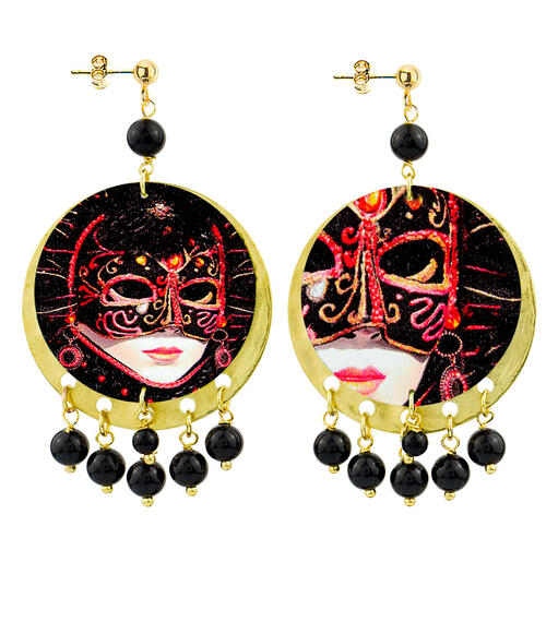 Orecchini Maschera Classico Nero - Lebole Maison