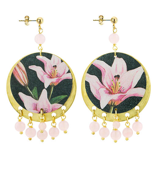 Orecchini Fiori Rosa Rosa - Lebole Maison