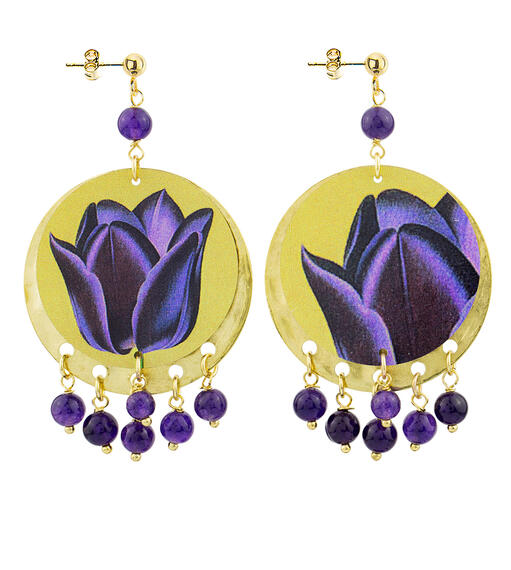 Orecchini Fiori Viola Viola - Lebole Maison