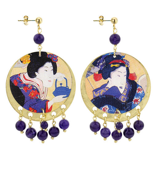 Orecchini Geisha Classico Viola - Lebole Maison