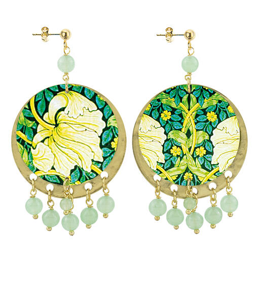 Orecchini Fiore Chiaro Classico Verde Giada - Lebole Maison