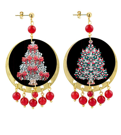 Orecchini Albero Di Natale Classico Rubino - Lebole Maison