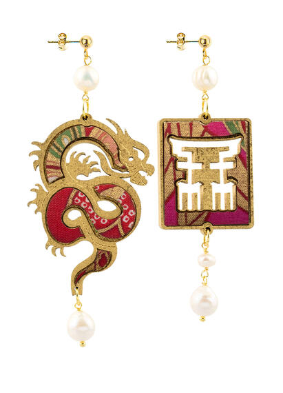 Orecchini Drago Oro Perla - Lebole Maison