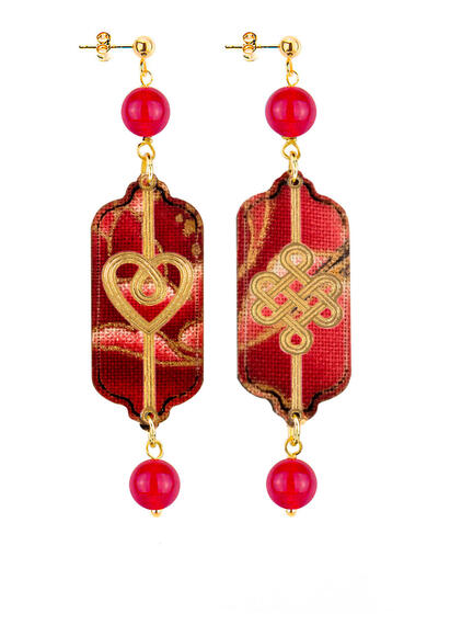 Orecchini Cuore E Infinito Mini Rubino - Lebole Maison