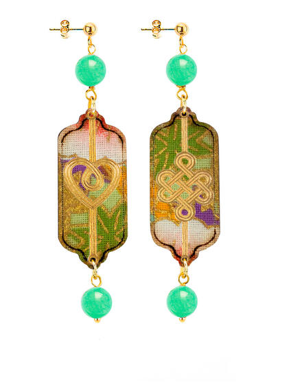 Orecchini Cuore E Infinito Mini Verde Giada - Lebole Maison