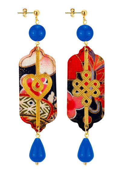 Orecchini Cuore E Infinito Blu - Lebole Maison
