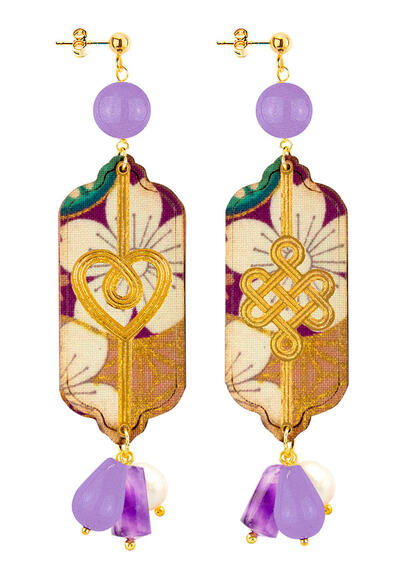 Orecchini Cuore E Infinito Lilla - Lebole Maison