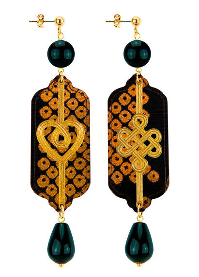 Orecchini Cuore E Infinito Nero - Lebole Maison