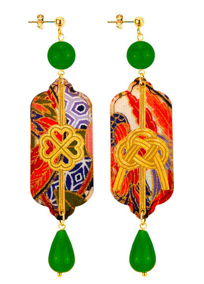 Orecchini Quadrifoglio E Nodo Verde - Lebole Maison