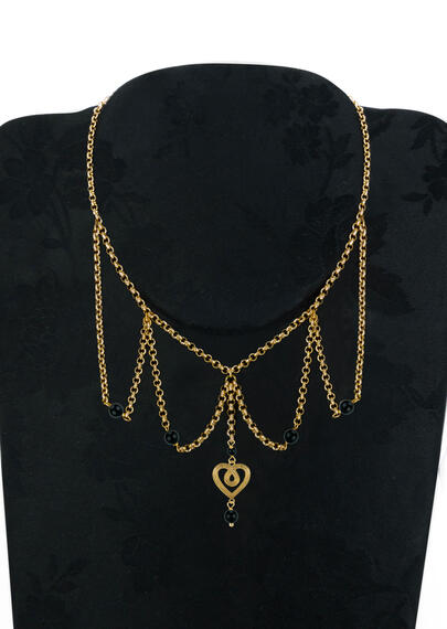 Collana Girocollo Cuore Nero - Lebole Maison