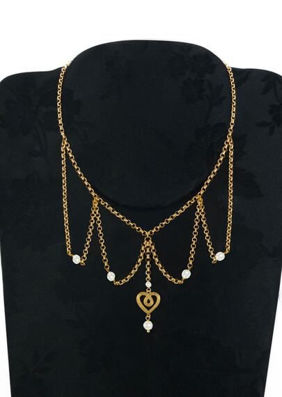 Collana Girocollo Cuore Perla - Lebole Maison