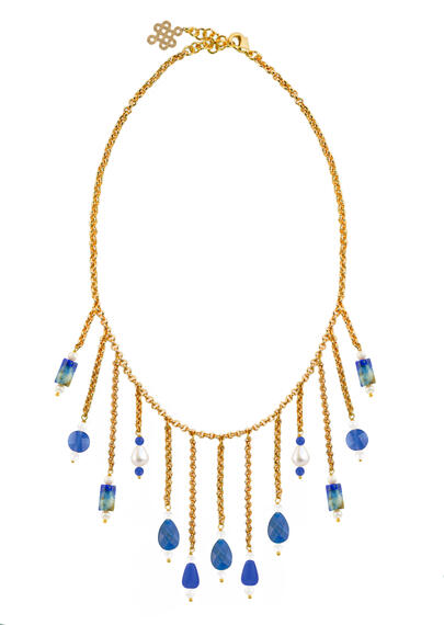 Collana Pietre Blu E Perla - Lebole Maison