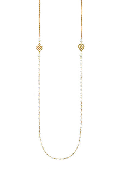 Collana Lunga Infinito E Cuore Rosario Perla - Lebole Maison