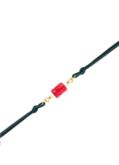 Bracciale Pietra Rossa Nero - Lebole Maison