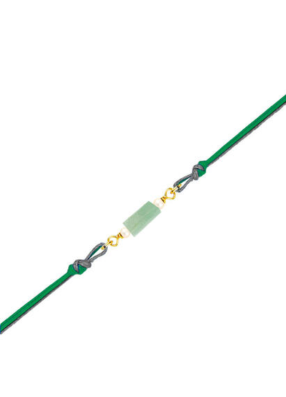 Bracciale Pietra Verde Giada Grigio E Verde - Lebole Maison
