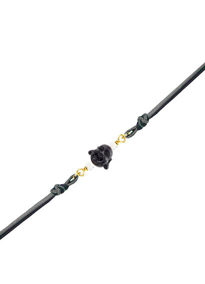 Bracciale Buddha Nero Grigio E Nero - Lebole Maison
