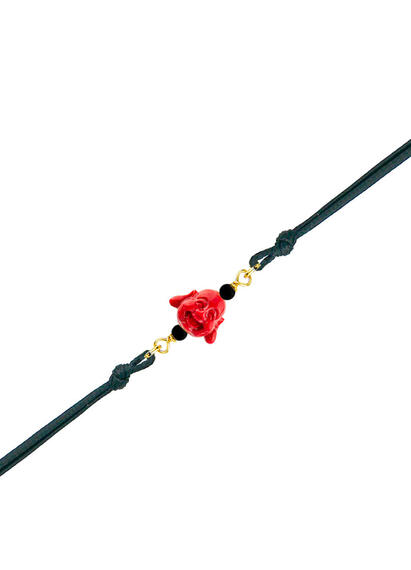 Bracciale Buddha Rosso Nero - Lebole Maison