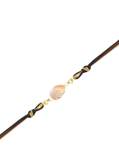 Bracciale Foglia Nero E Beige - Lebole Maison