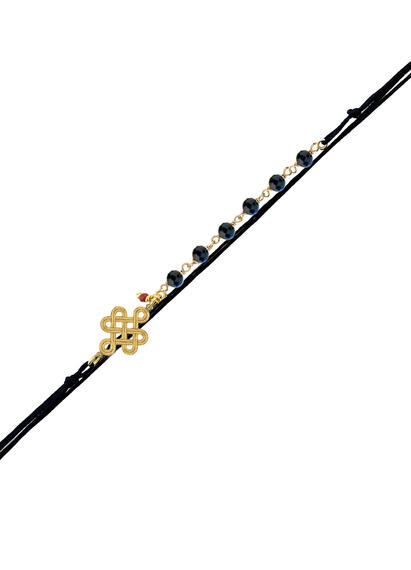 Bracciale Infinito Rosario Nero Filo Nero - Lebole Maison