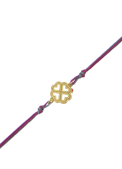 Bracciale Quadrifoglio Filo Fucsia E Grigio - Lebole Maison