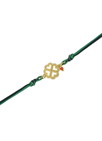 Bracciale Quadrifoglio Filo Verde E Nero - Lebole Maison