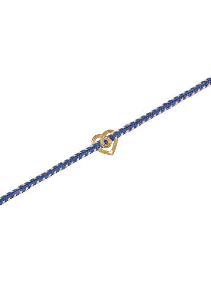 White And Blue Fabric Heart Bracelet - Lebole Maison