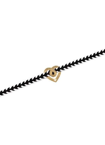 Bracciale Cuore Tessuto Bianco E Nero - Lebole Maison