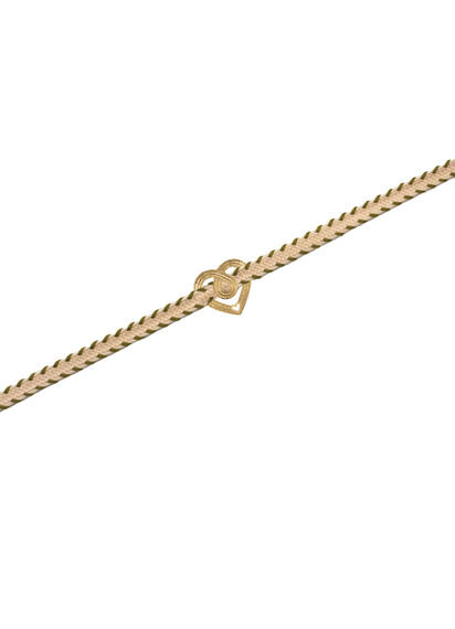 Bracciale Cuore Tessuto Bianco E Verde - Lebole Maison