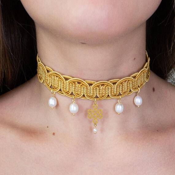 Collarino Oro Infinito Perle - Lebole Maison