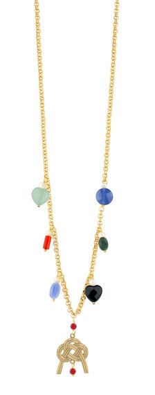 Collana Corta Nodo Sei Pietre - Lebole Maison