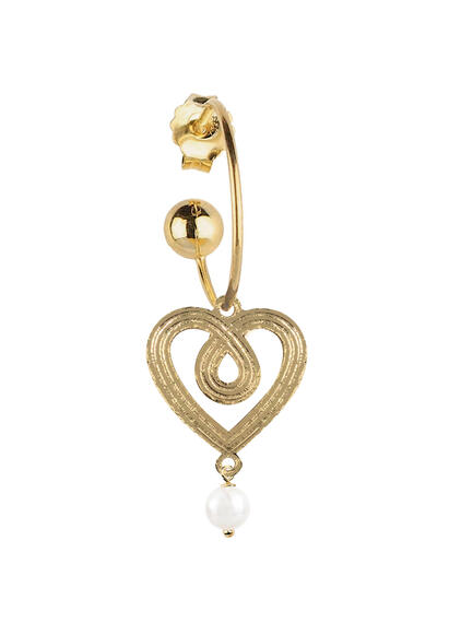 Orecchino Hoop Cuore Perla - Lebole Maison