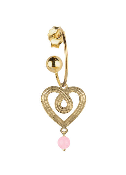 Orecchino Hoop Cuore Rosa - Lebole Maison