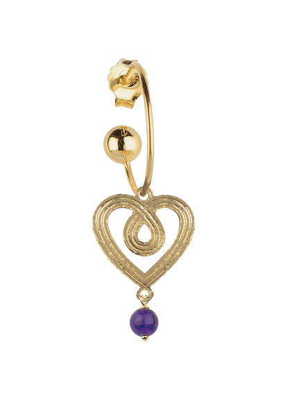 Purple Heart Hoop Earring - Lebole Maison